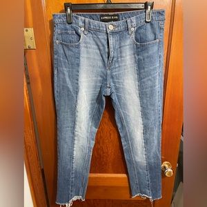 Express Jeans two tone raw hem